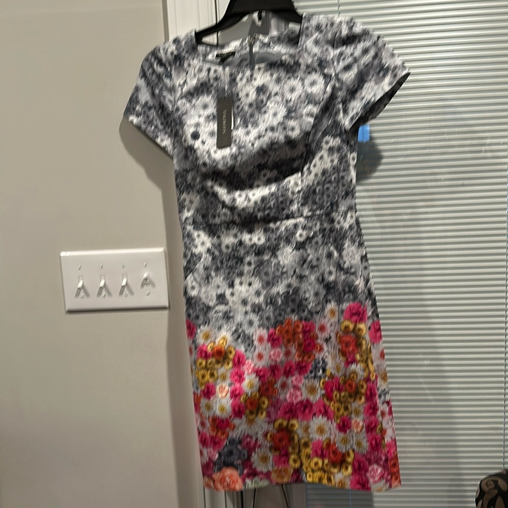 Talbots Ombre Floral Sheath Boho Cocktail Dress